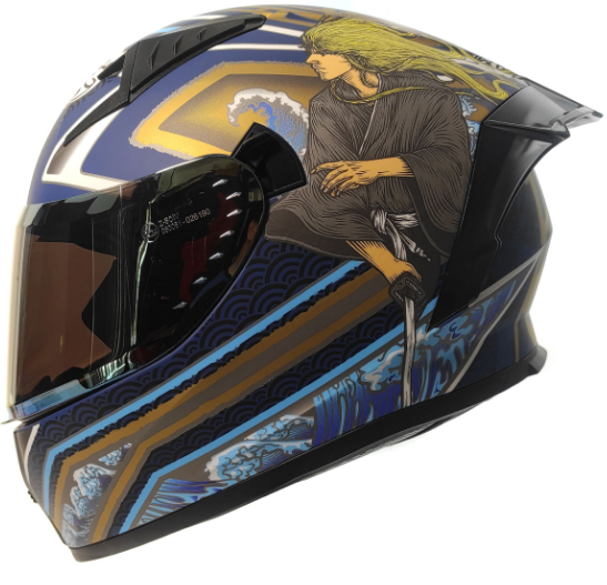 CASCO TX2 CERRADO TADASHI DORADO/AZUL Z501 - Image 3