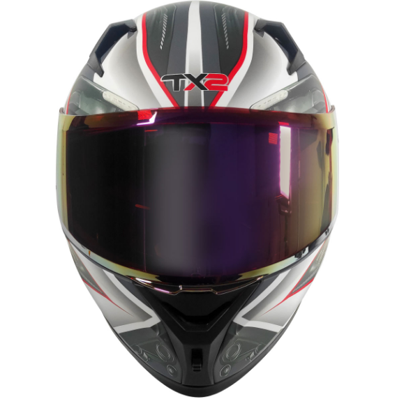 CASCO TX2 CERRADO MUFFER GRIS/BLANCO/ROJO Z501 - Image 2