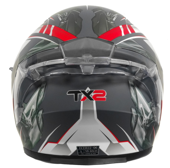 CASCO TX2 CERRADO MUFFER GRIS/BLANCO/ROJO Z501 - Image 4