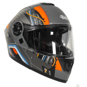CASCO RMM ABATIBLE REMOTE GRIS/NARANJA/AZUL