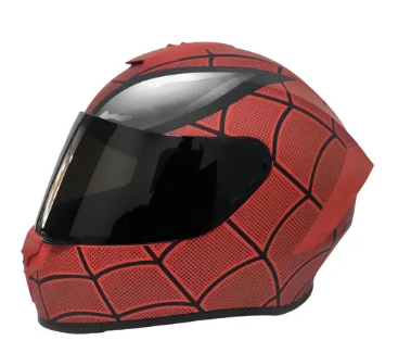 Casco Integral Marvel Edge Frankie Spiderman Rojo Certificado Dot